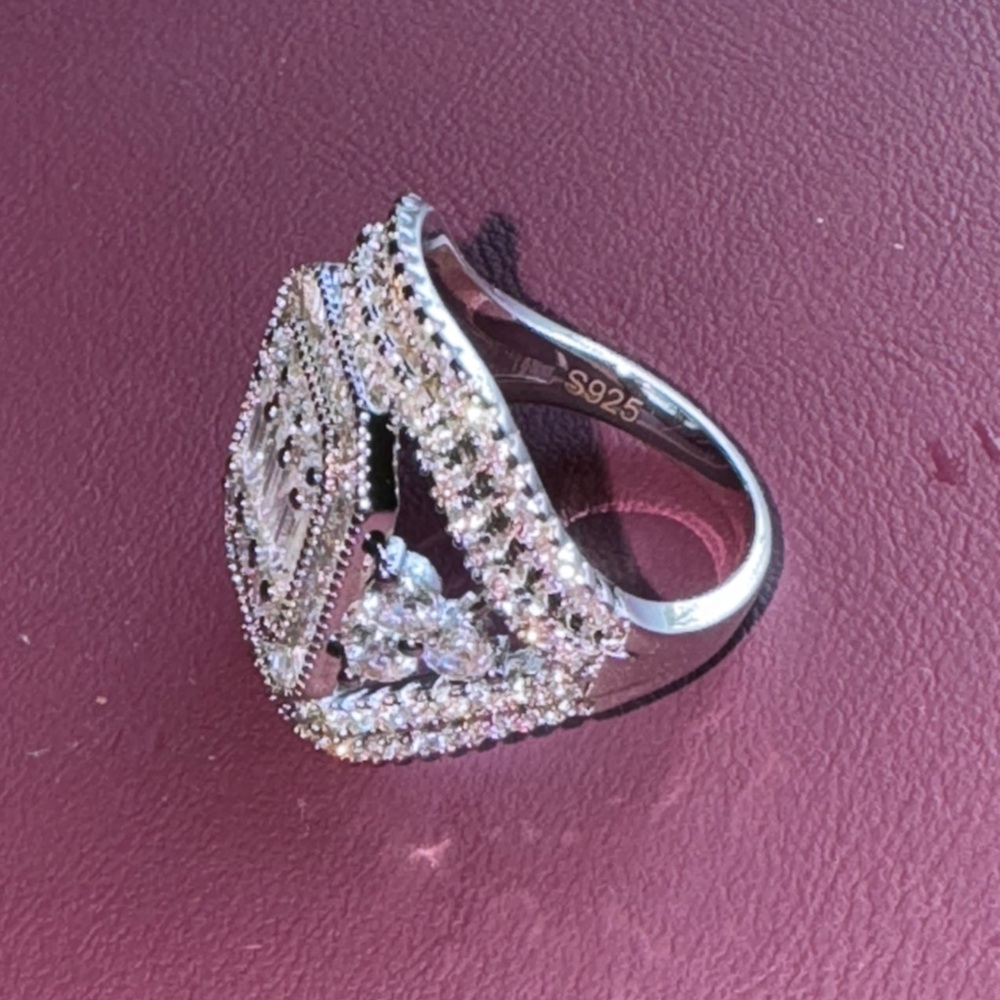 New Elegant Silver Statement Ring 925 size 7 - Picture 7 of 7